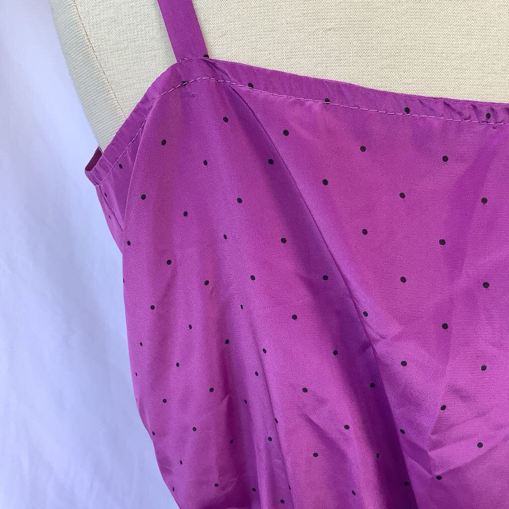 1970s Purple Polka Dot Dress