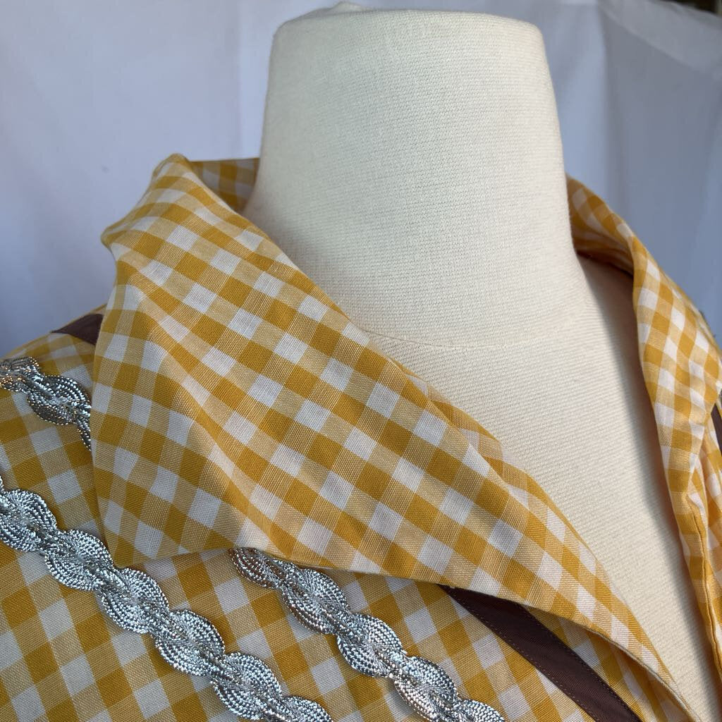 1950s Yellow Checkered Square Dance Dress