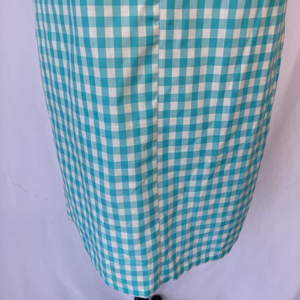 1960s Blue Gingham Shift Dress
