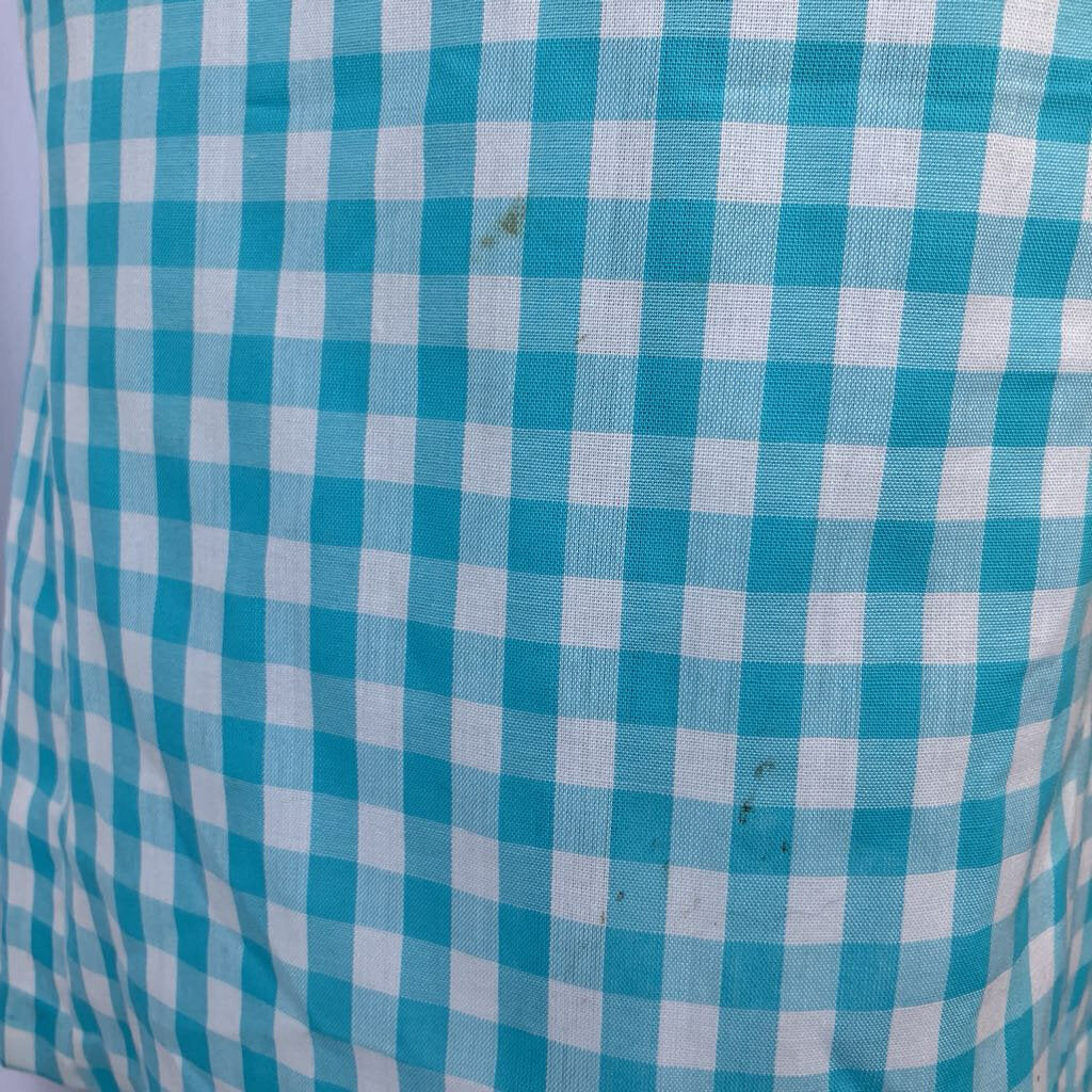 1960s Blue Gingham Shift Dress