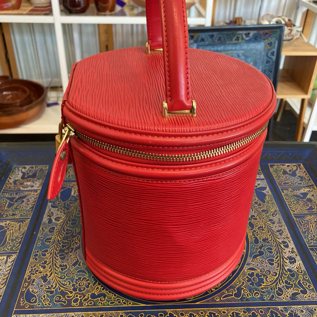 Authentic Vintage Louis Vuitton Red Epi Vanity Bag
