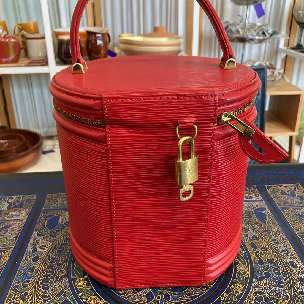 Authentic Vintage Louis Vuitton Red Epi Vanity Bag