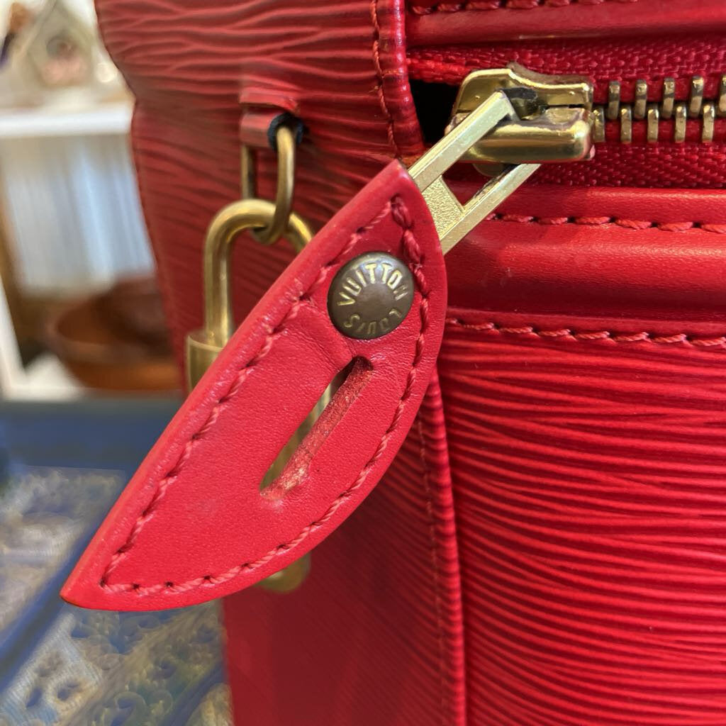 Authentic Vintage Louis Vuitton Red Epi Vanity Bag