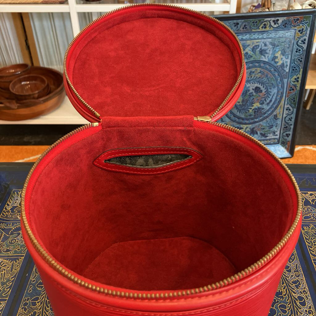 Authentic Vintage Louis Vuitton Red Epi Vanity Bag
