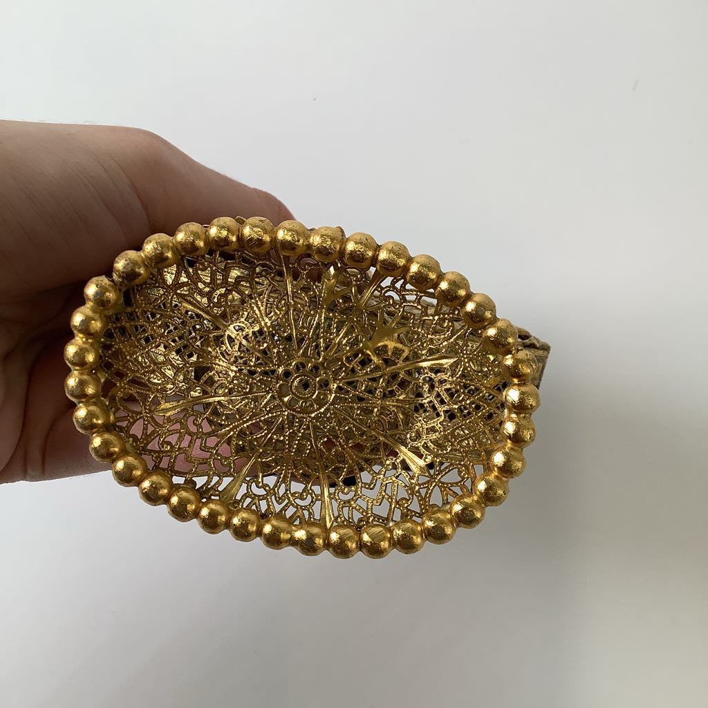 Vintage Ormolu Filigree Perfume Bottle