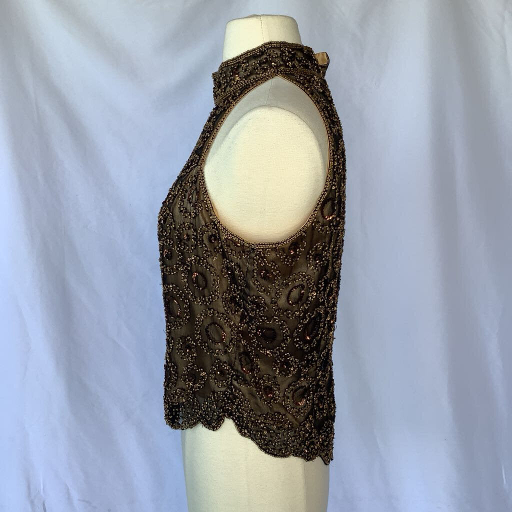 Papell Boutique Evening Sequin & Beaded Top