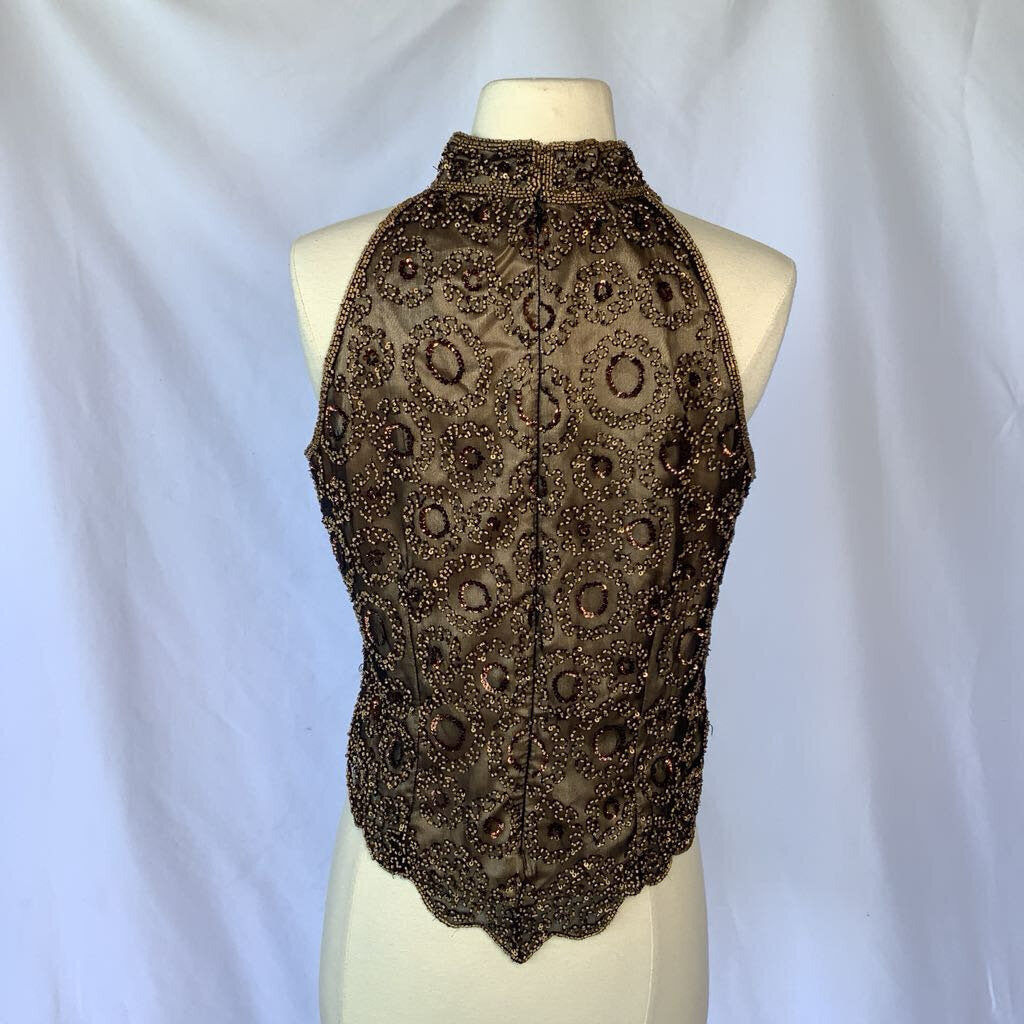 Papell Boutique Evening Sequin & Beaded Top