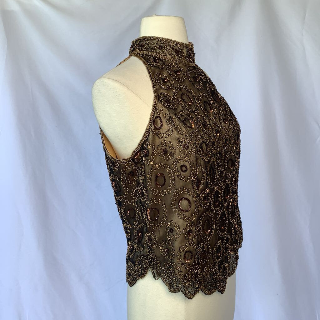 Papell Boutique Evening Sequin & Beaded Top