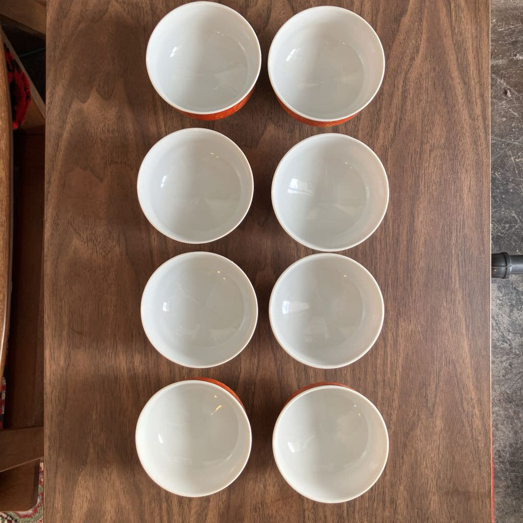 1960s Set of Footed Ceramic Ice Cream Bowls