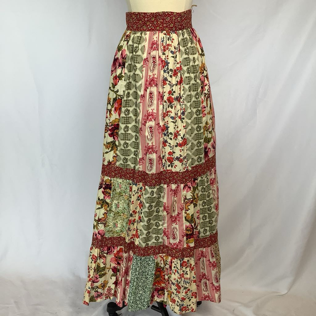 70s Patchwork Long Maxi Skirt
