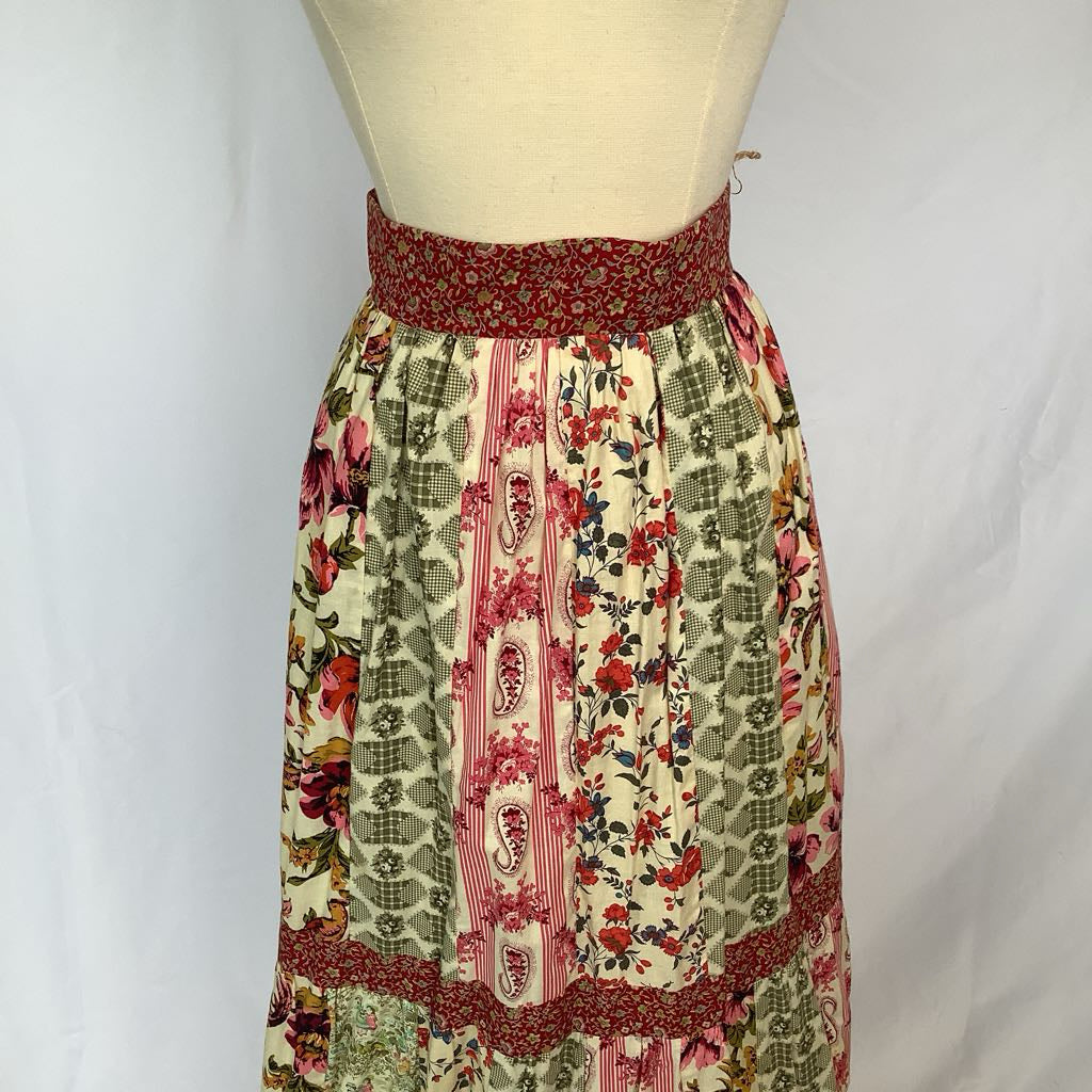 70s Patchwork Long Maxi Skirt