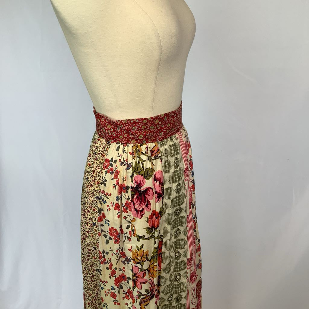 70s Patchwork Long Maxi Skirt