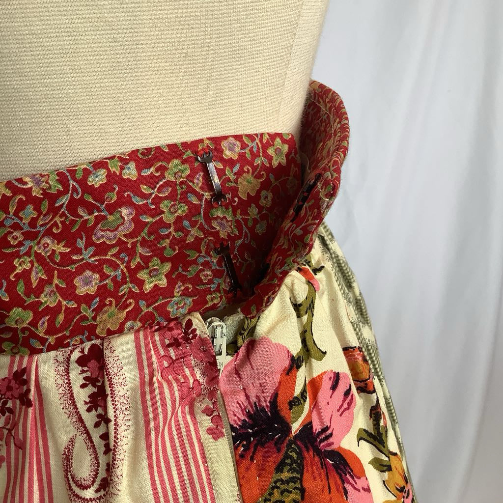 70s Patchwork Long Maxi Skirt