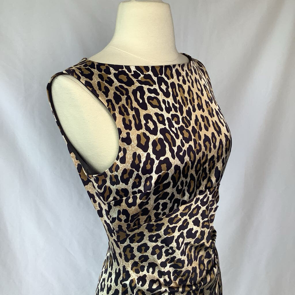 90s Cheetah Print Cache Sheath Dress