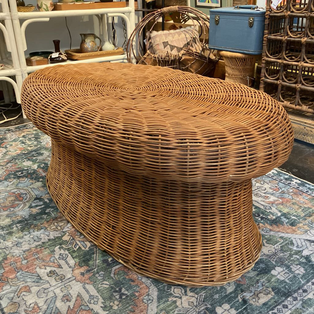Vintage Caribe Wicker Mushroom Coffee Table