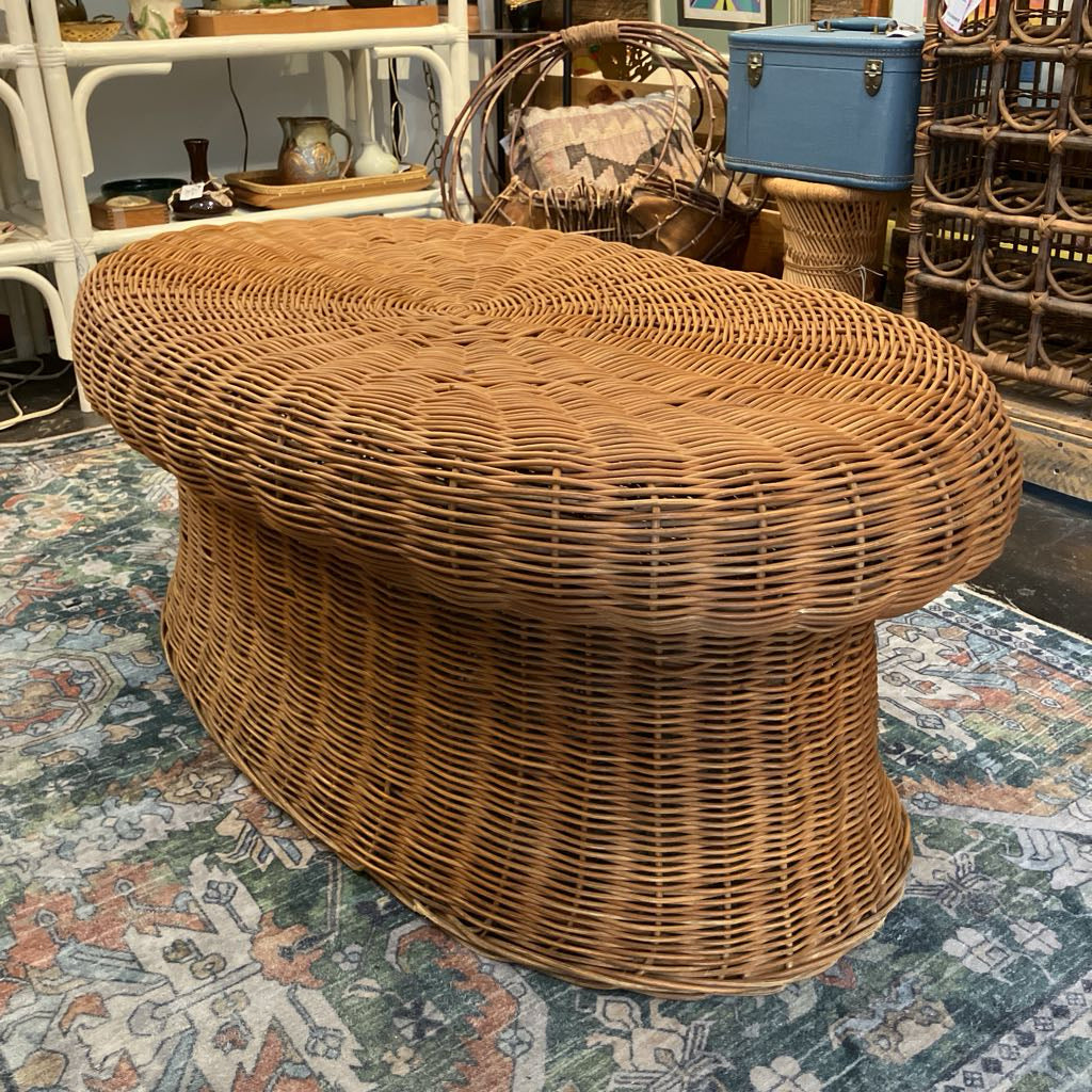 Vintage Caribe Wicker Mushroom Coffee Table