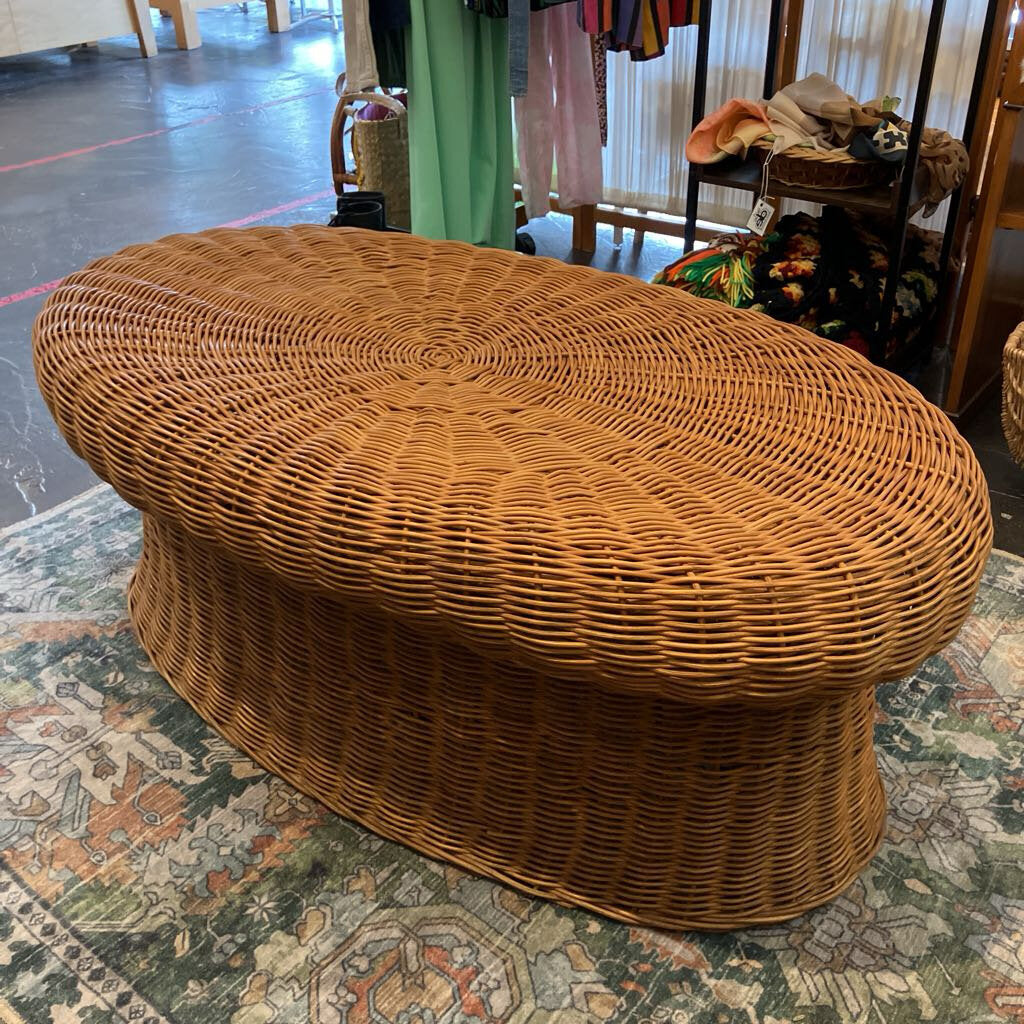 Vintage Caribe Wicker Mushroom Coffee Table