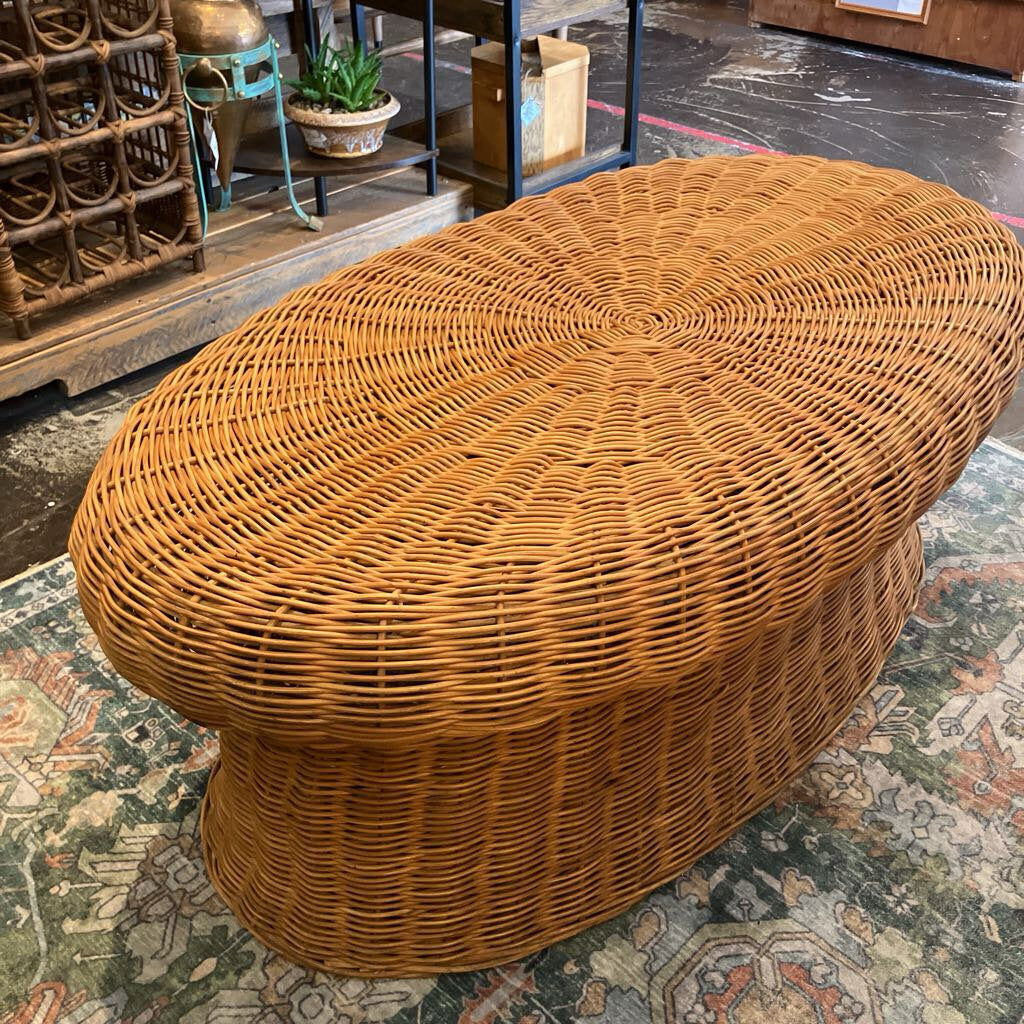 Vintage Caribe Wicker Mushroom Coffee Table