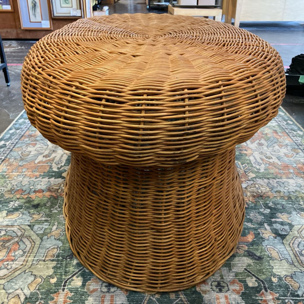 Vintage Caribe Wicker Mushroom Coffee Table