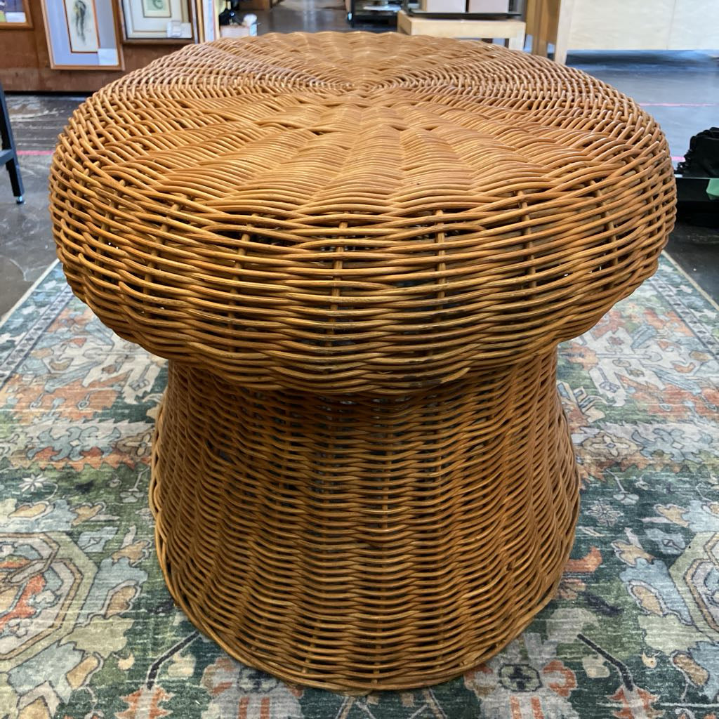 Vintage Caribe Wicker Mushroom Coffee Table