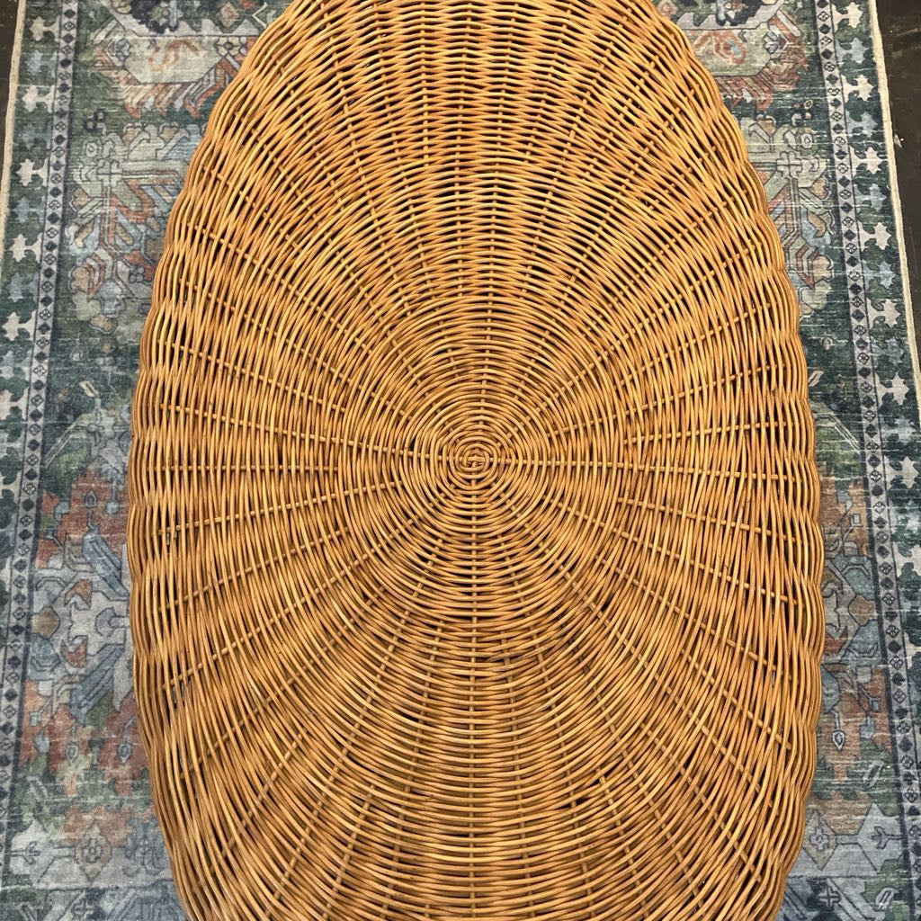 Vintage Caribe Wicker Mushroom Coffee Table
