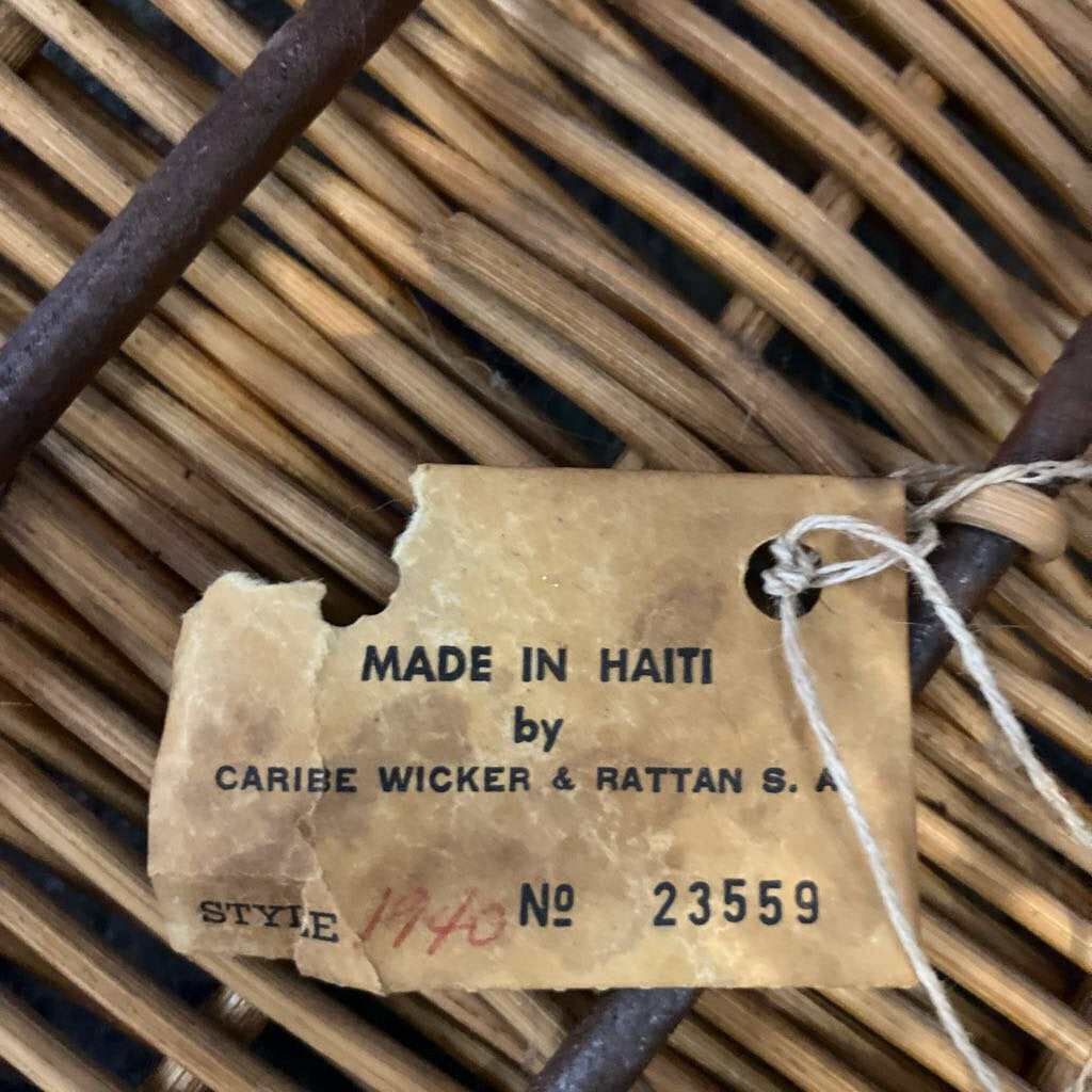 Vintage Caribe Wicker Mushroom Coffee Table