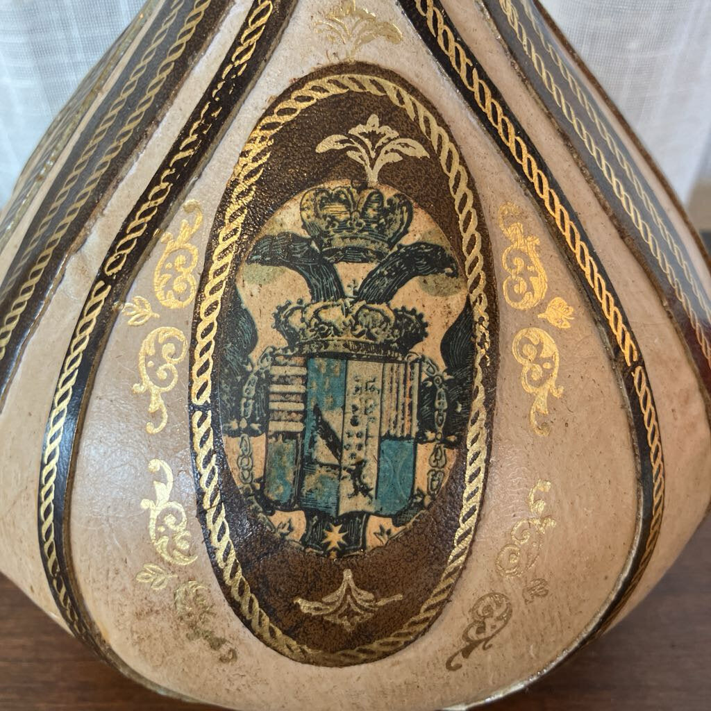 Vintage Leather Decanter with Glasses