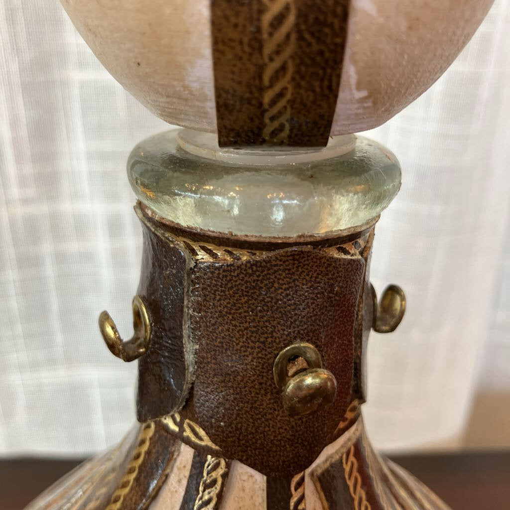 Vintage Leather Decanter with Glasses