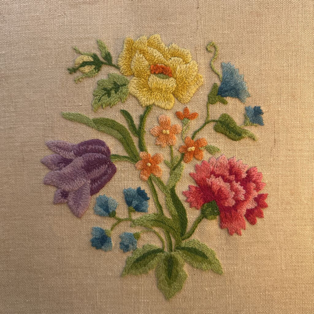Vintage Flowers Crewel