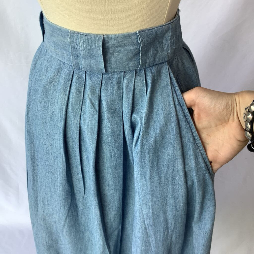 1980s Ralph Lauren Chambray Skirt