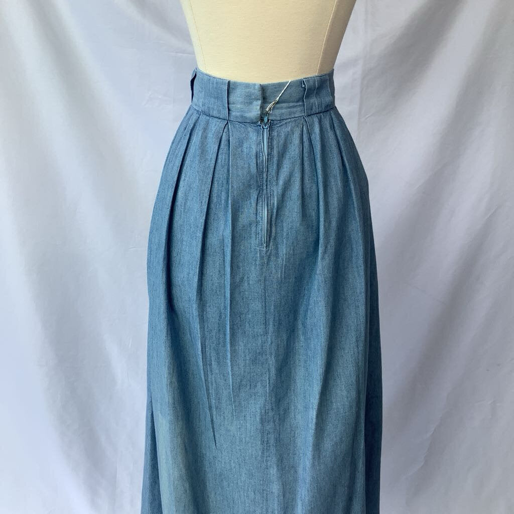 1980s Ralph Lauren Chambray Skirt