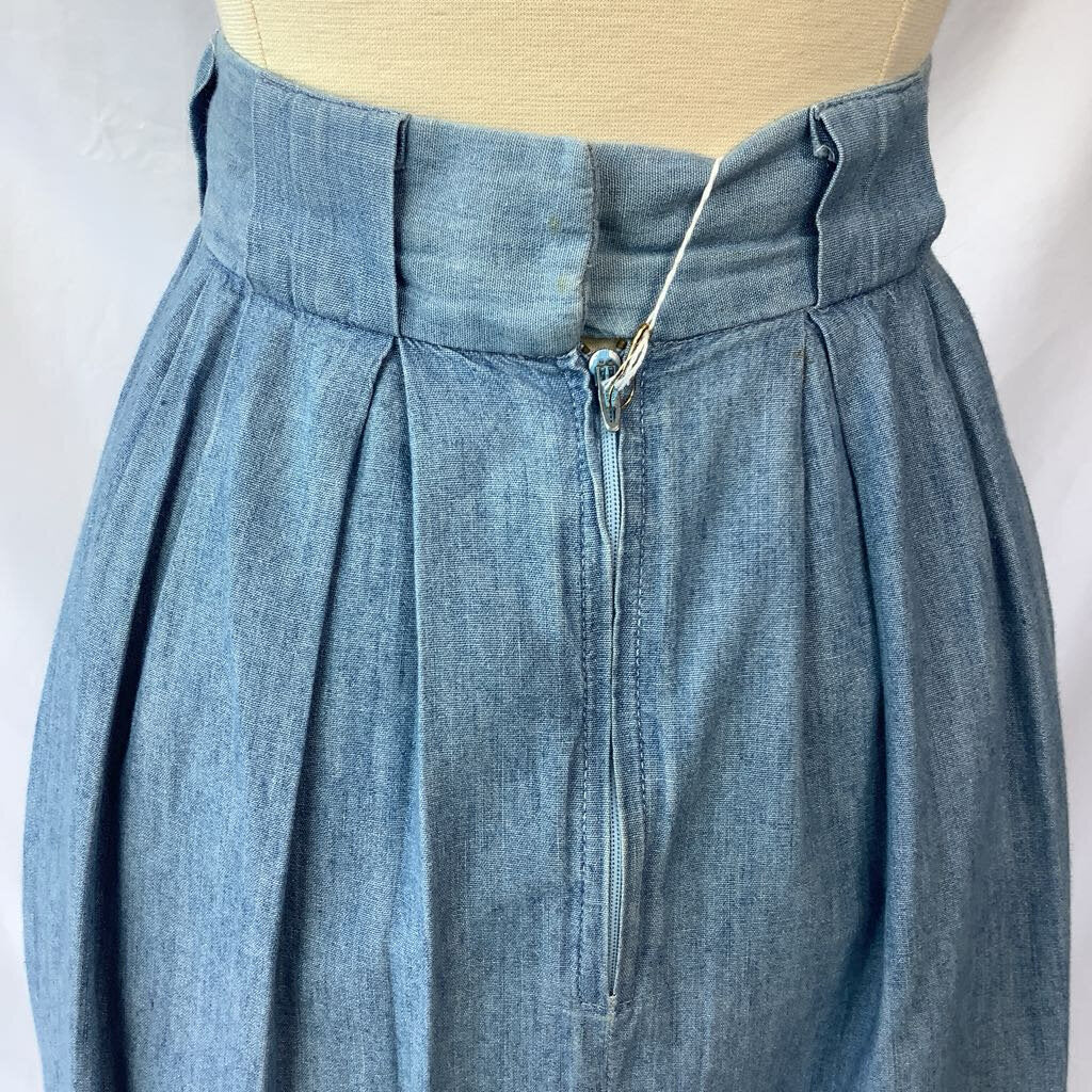 1980s Ralph Lauren Chambray Skirt