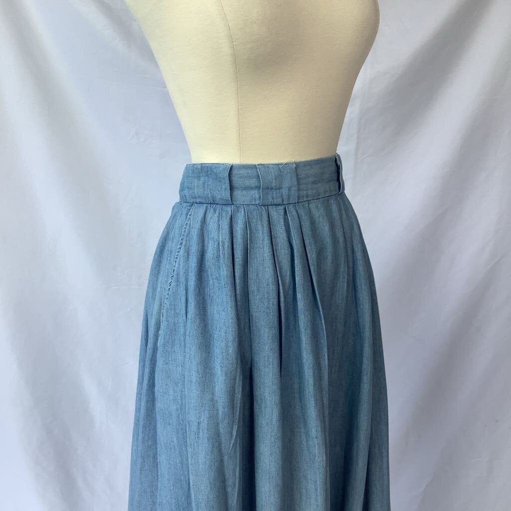 1980s Ralph Lauren Chambray Skirt