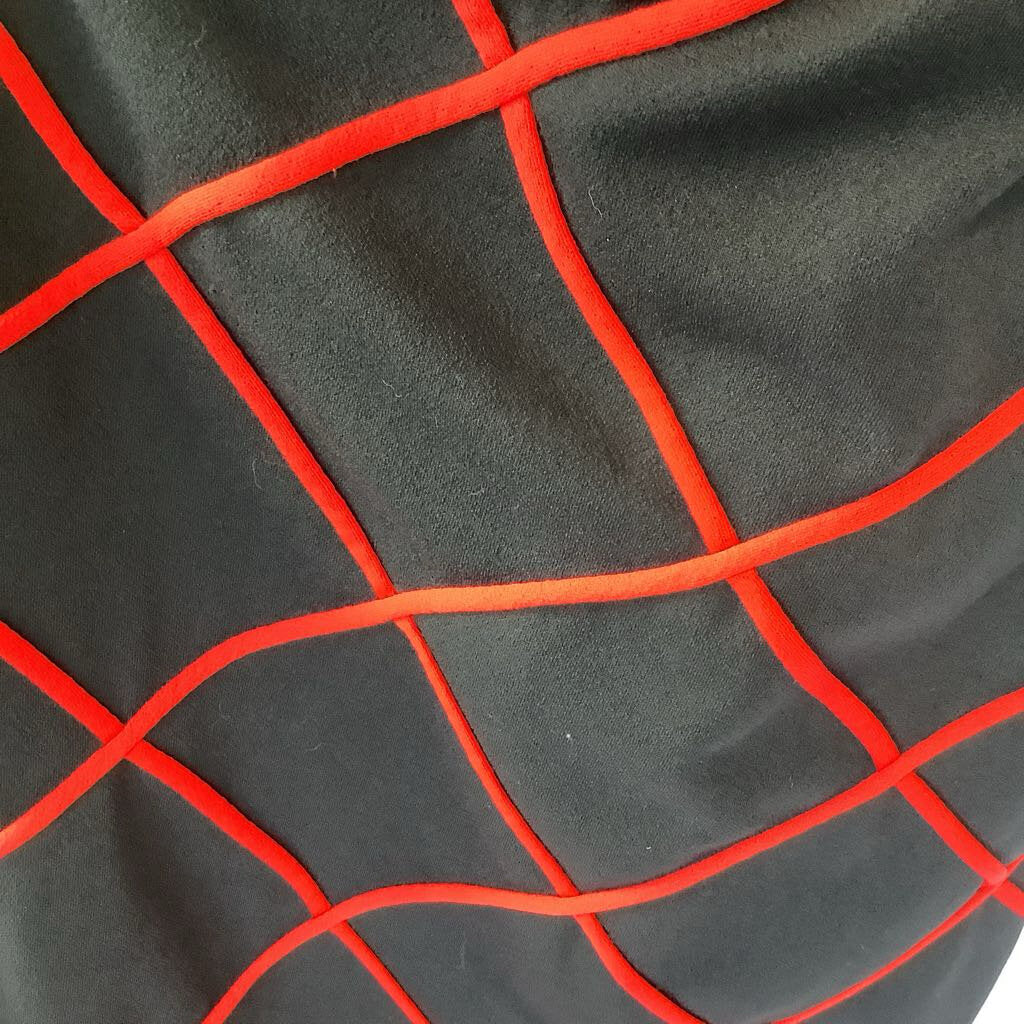 60s 70s Striking Red and Black Maxi Dress