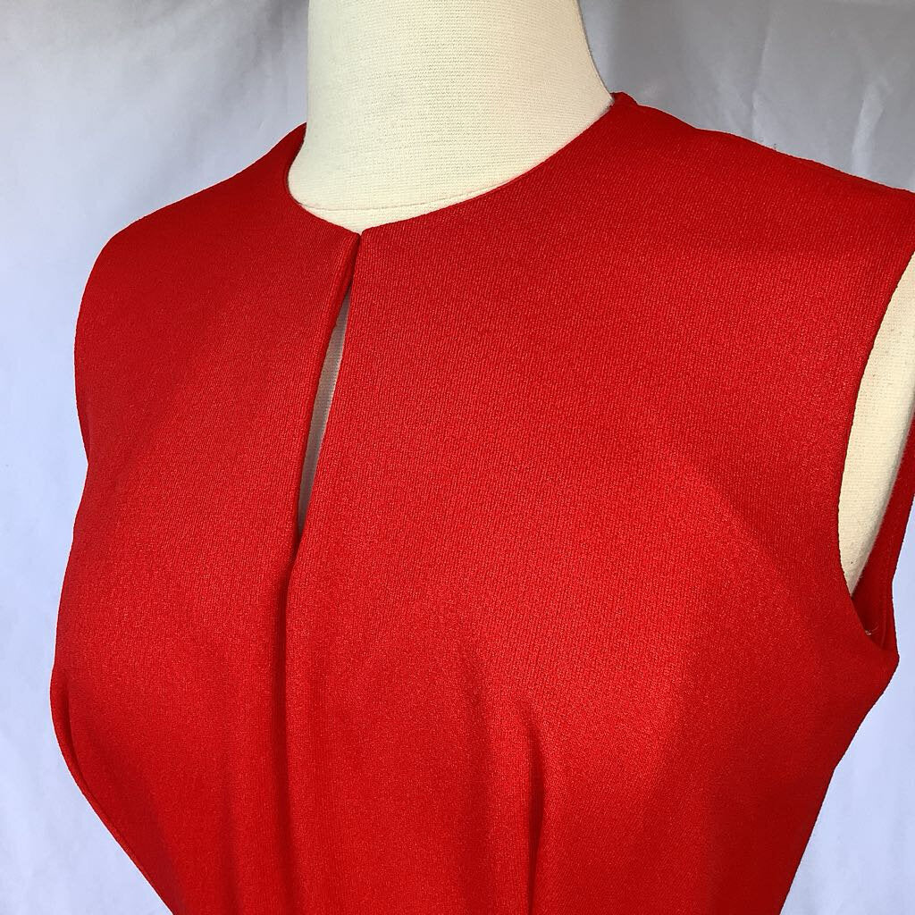 60s 70s Striking Red and Black Maxi Dress