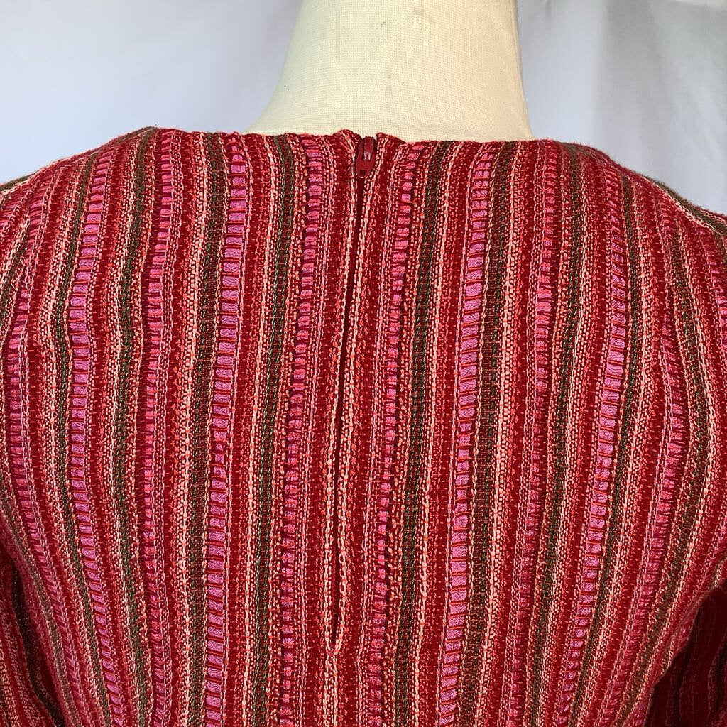 70s Handmade Woven Stripe Maxi Dress