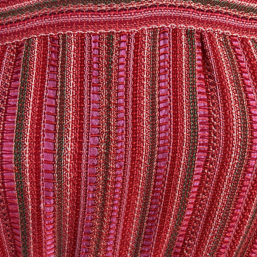 70s Handmade Woven Stripe Maxi Dress