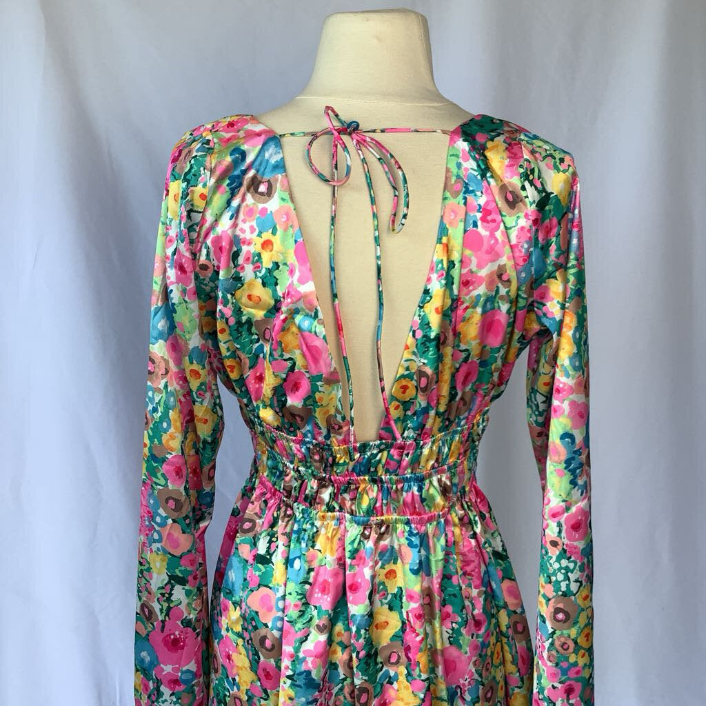 Flower Mini V-neck Dress