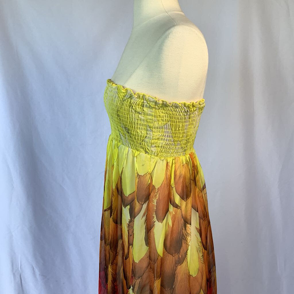 Gathered Top Strapless Dress Chiffon