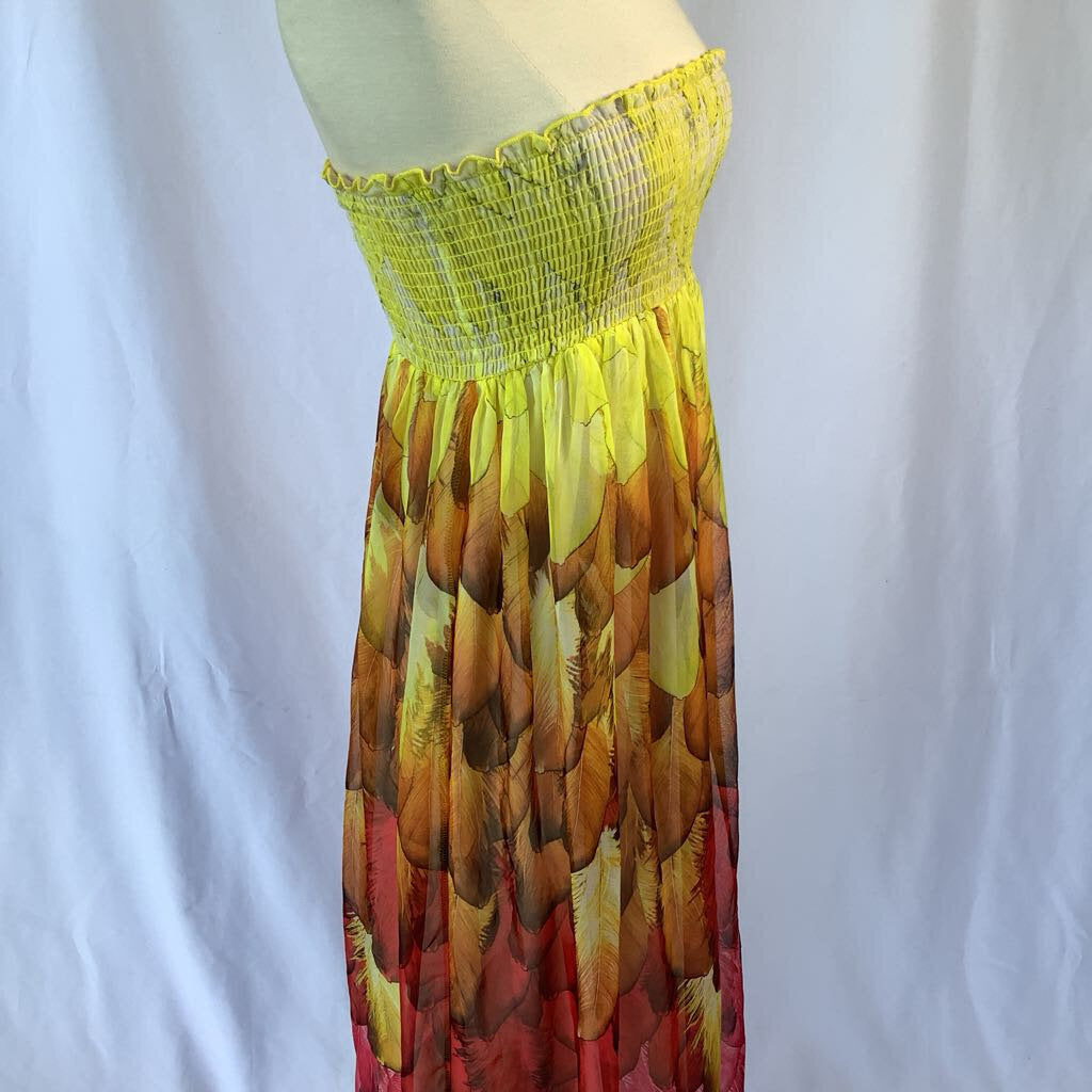 Gathered Top Strapless Dress Chiffon