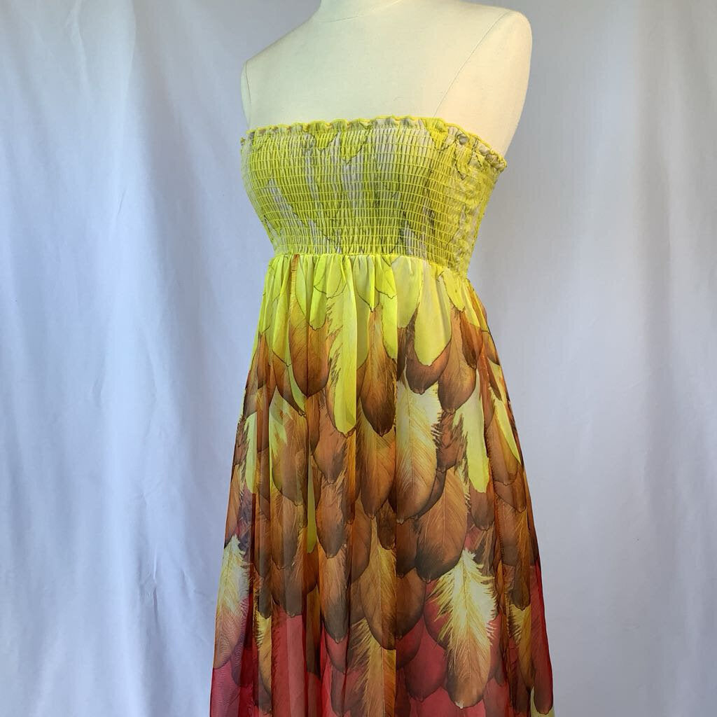 Gathered Top Strapless Dress Chiffon