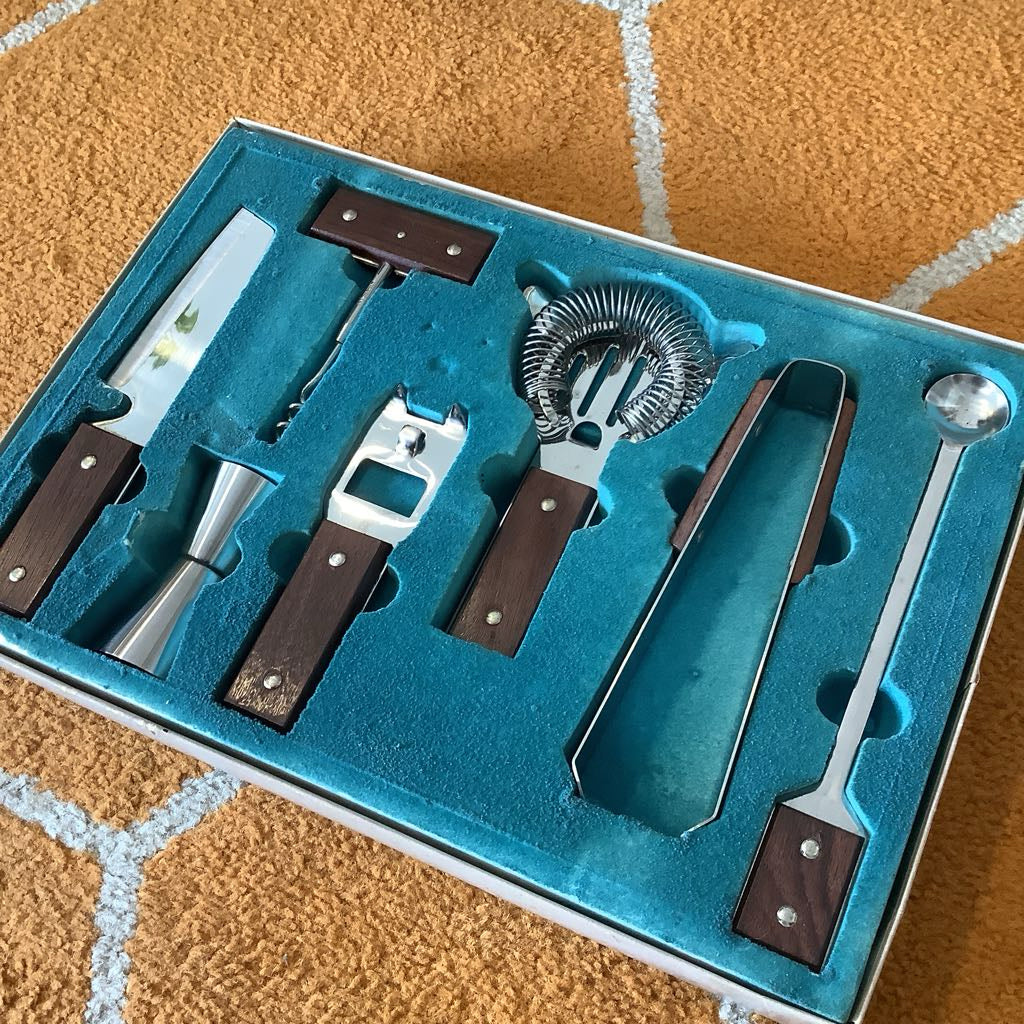 Mid Century Modern Boxed Bar Set