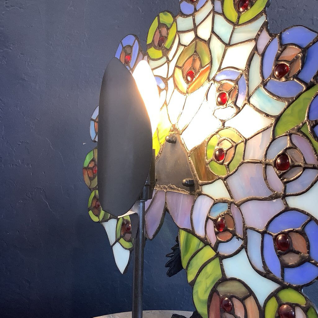 Stained Glass Peacock Lamp