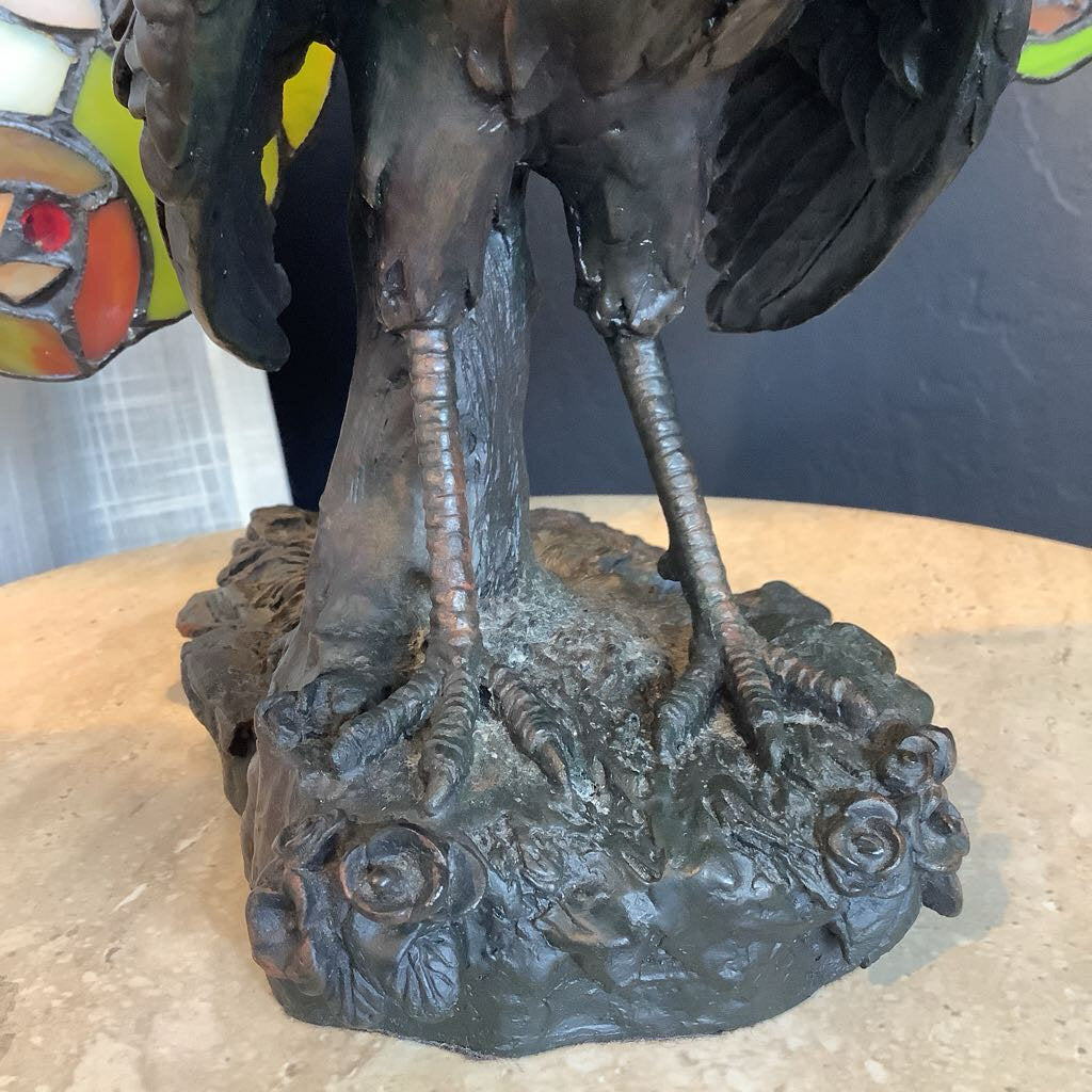Stained Glass Peacock Lamp