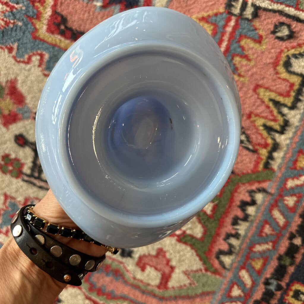 Vintage Jeannette Blue Glass Cowboy Hat Western Coin Trinket Dish Ashtray