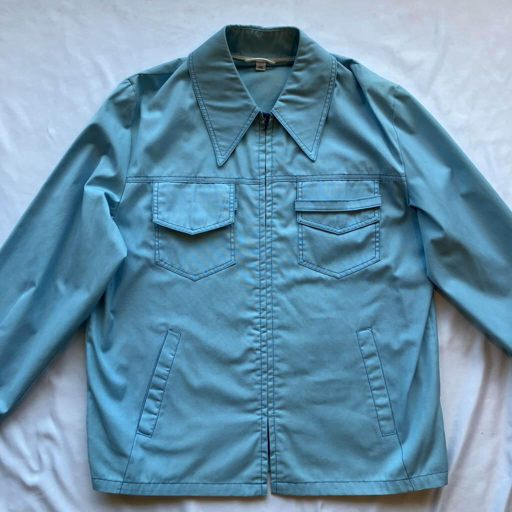 1960s Men's Baby Blue Golf Jacket
