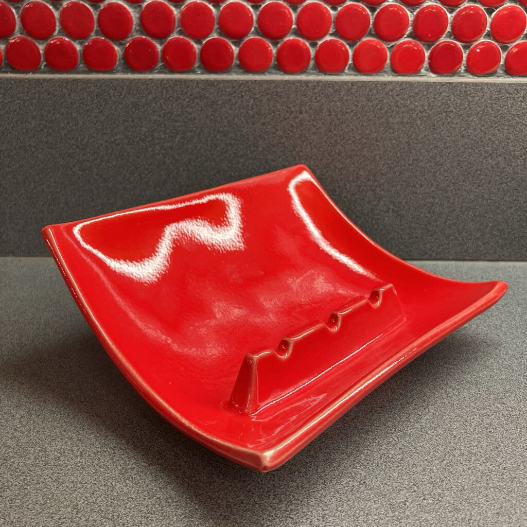 1970s Red Slope Red Wing Ashtray