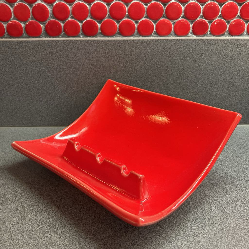 1970s Red Slope Red Wing Ashtray