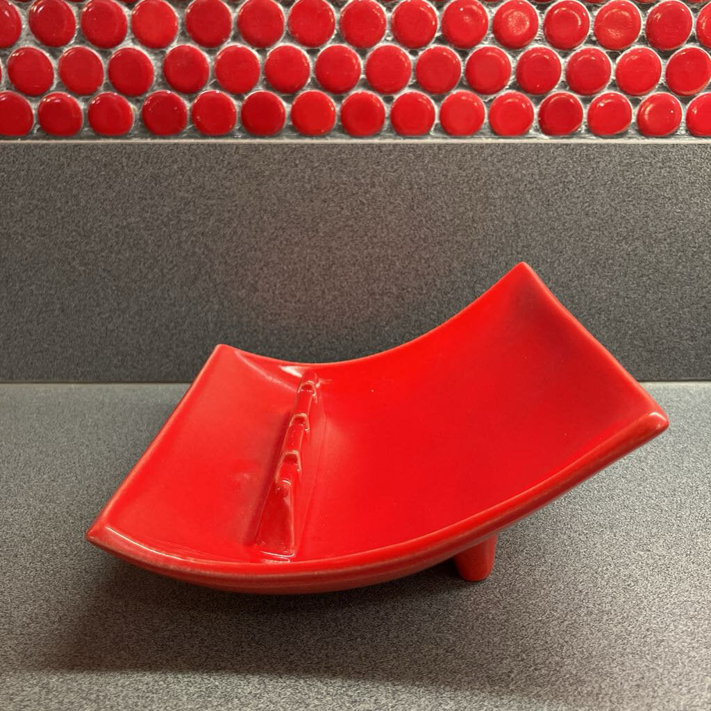 1970s Red Slope Red Wing Ashtray