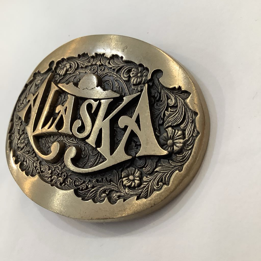 1970s Brass Alaska Buckle
